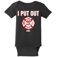 Halloween Costume Funny Firefighter I Put Out Fires Firemen Baby Bodysuit