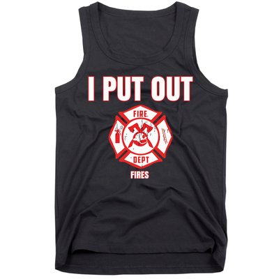 Halloween Costume Funny Firefighter I Put Out Fires Firemen Tank Top