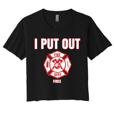 Halloween Costume Funny Firefighter I Put Out Fires Firemen Crop Top