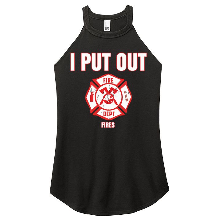 Halloween Costume Funny Firefighter I Put Out Fires Firemen Women's Perfect Tri Rocker Tank
