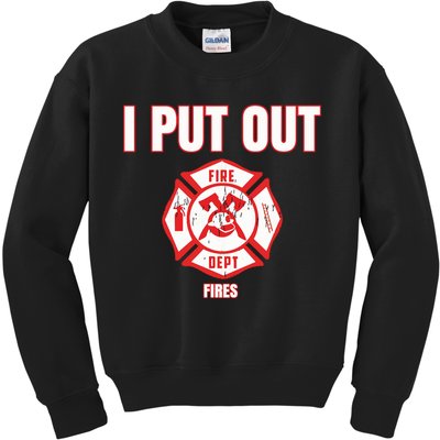 Halloween Costume Funny Firefighter I Put Out Fires Firemen Kids Sweatshirt