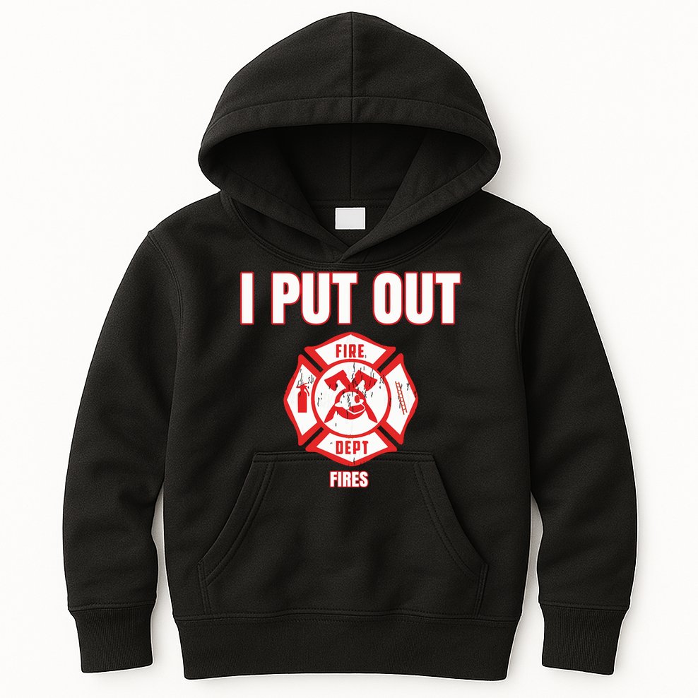 Halloween Costume Funny Firefighter I Put Out Fires Firemen Kids Hoodie