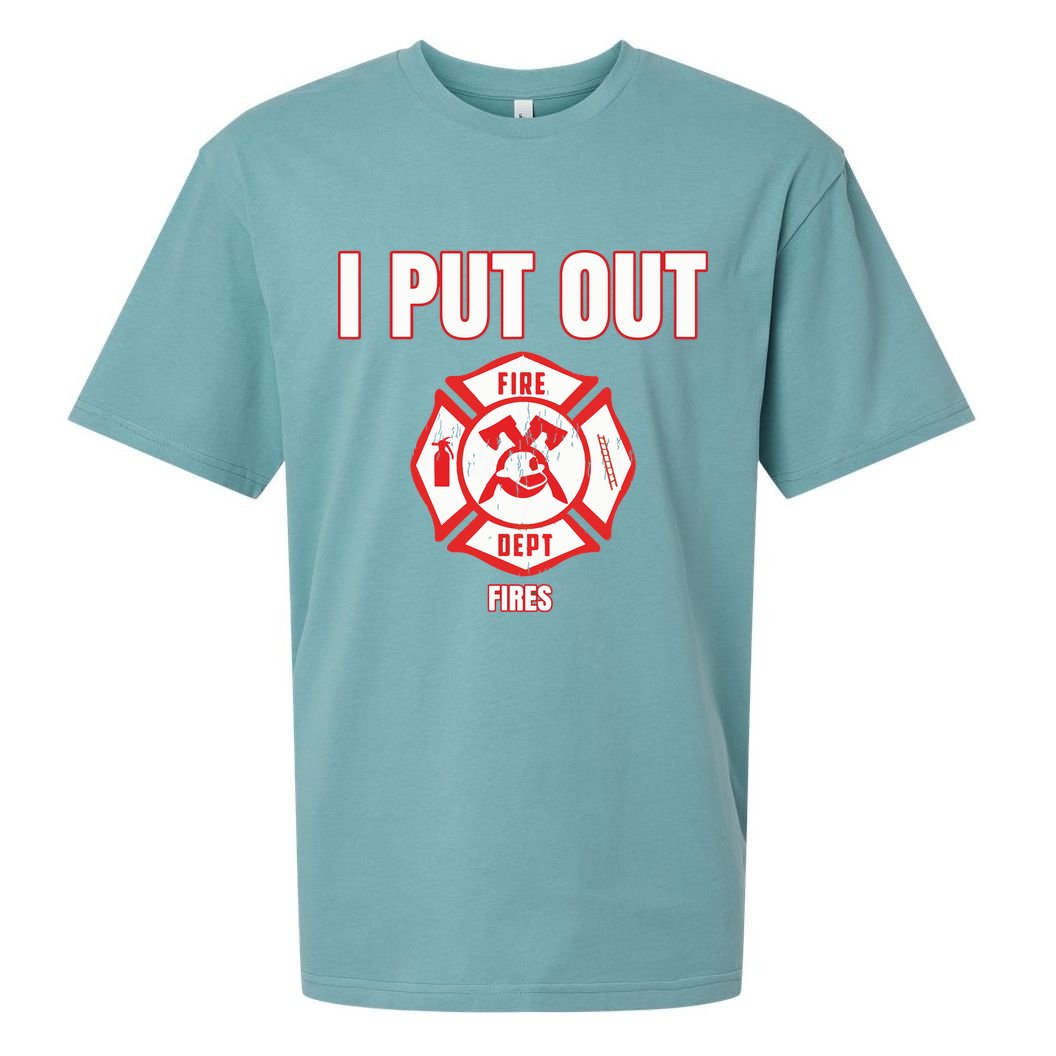 Halloween Costume Funny Firefighter I Put Out Fires Firemen Sueded Cloud Jersey T-Shirt