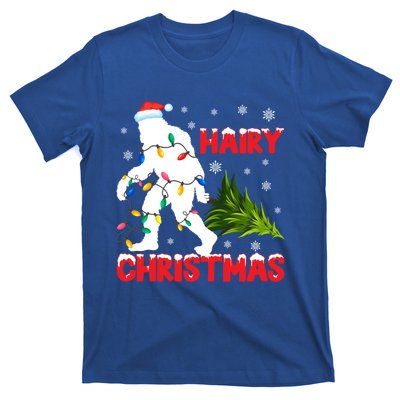 Hairy Christmas Funny Bigfoot Xmas Santa Hat Family Matching Meaningful Gift T-Shirt