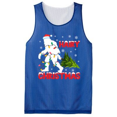 Hairy Christmas Funny Bigfoot Xmas Santa Hat Family Matching Meaningful Gift Mesh Reversible Basketball Jersey Tank