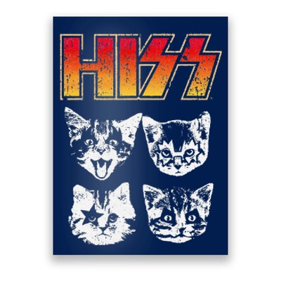 HISS Cat Funny Cats Kittens Rock Music Cat Lover Hiss Gift Poster