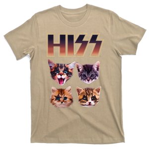 HISS Cat Funny Cats Lover Kittens Rock Music Cat Hiss T-Shirt