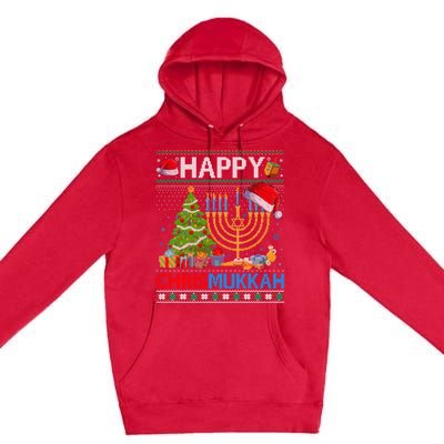 Happy Chrismukkah Funny Jewish Christmas Hanukkah Chanukah Premium Pullover Hoodie