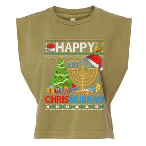 Happy Chrismukkah Funny Jewish Christmas Hanukkah Chanukah Garment-Dyed Women's Muscle Tee