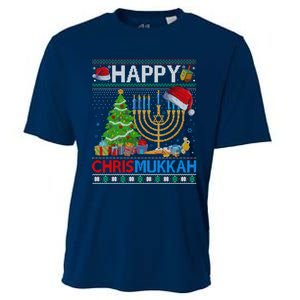 Happy Chrismukkah Funny Jewish Christmas Hanukkah Chanukah Cooling Performance Crew T-Shirt