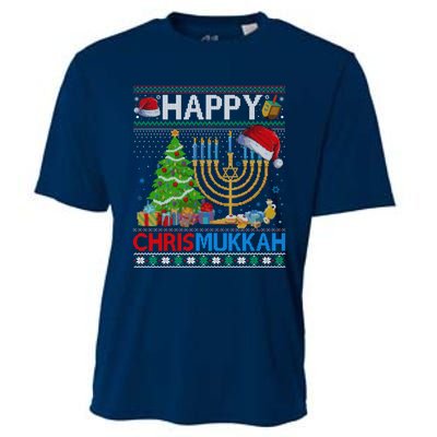 Happy Chrismukkah Funny Jewish Christmas Hanukkah Chanukah Cooling Performance Crew T-Shirt