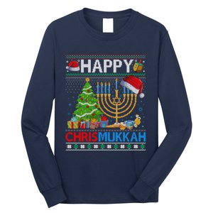 Happy Chrismukkah Funny Jewish Christmas Hanukkah Chanukah Long Sleeve Shirt