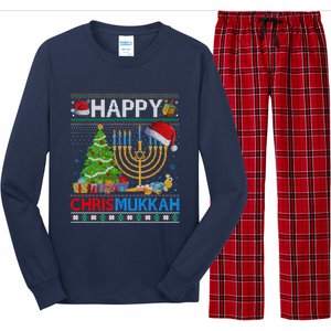 Happy Chrismukkah Funny Jewish Christmas Hanukkah Chanukah Long Sleeve Pajama Set