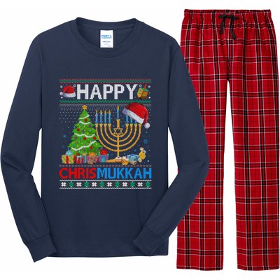 Happy Chrismukkah Funny Jewish Christmas Hanukkah Chanukah Long Sleeve Pajama Set