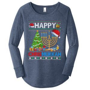 Happy Chrismukkah Funny Jewish Christmas Hanukkah Chanukah Women's Perfect Tri Tunic Long Sleeve Shirt