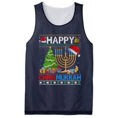 Happy Chrismukkah Funny Jewish Christmas Hanukkah Chanukah Mesh Reversible Basketball Jersey Tank