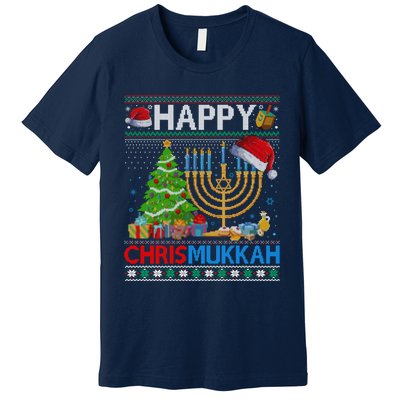 Happy Chrismukkah Funny Jewish Christmas Hanukkah Chanukah Premium T-Shirt