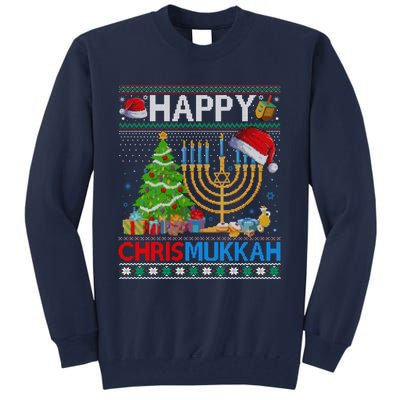 Happy Chrismukkah Funny Jewish Christmas Hanukkah Chanukah Tall Sweatshirt