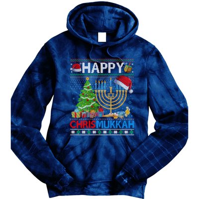 Happy Chrismukkah Funny Jewish Christmas Hanukkah Chanukah Tie Dye Hoodie