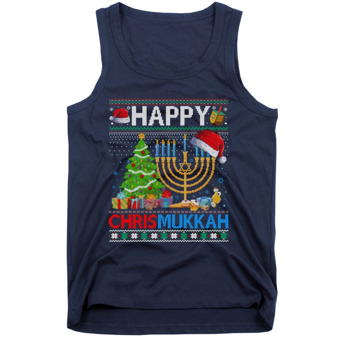 Happy Chrismukkah Funny Jewish Christmas Hanukkah Chanukah Tank Top