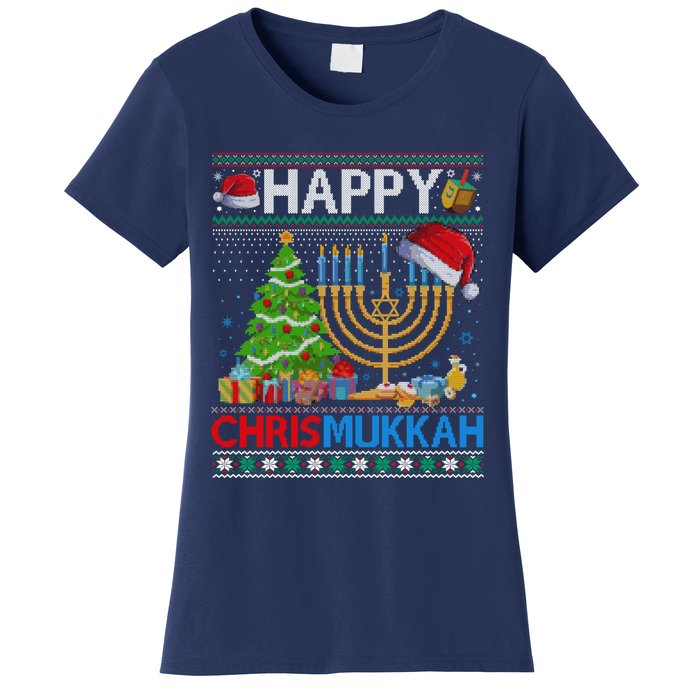 Happy Chrismukkah Funny Jewish Christmas Hanukkah Chanukah Women's T-Shirt