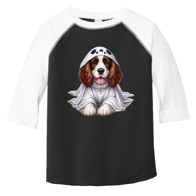 Halloween Costume Funny Ghost Dog English Springer Spaniel Toddler Fine Jersey T-Shirt