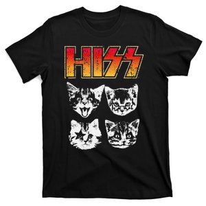 HISS Cat Funny Cats Kittens Rock Music Cat Lover Hiss T-Shirt