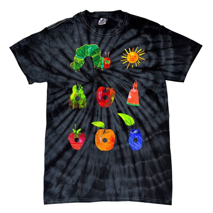 Hungry Caterpillar Funny Book Lover Vintage Tie-Dye T-Shirt