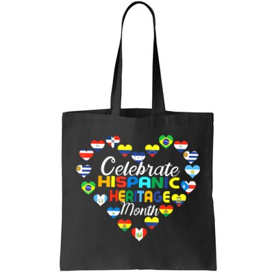 Hispanic Countries Flags Celebrate Hispanic Heritage Month Tote Bag