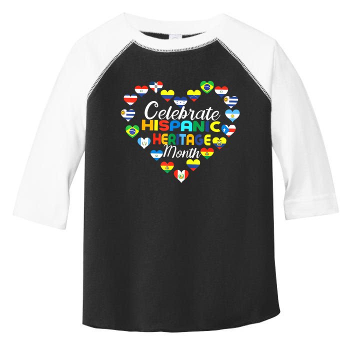 Hispanic Countries Flags Celebrate Hispanic Heritage Month Toddler Fine Jersey T-Shirt