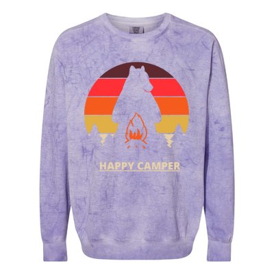 Happy Camper Gift Colorblast Crewneck Sweatshirt