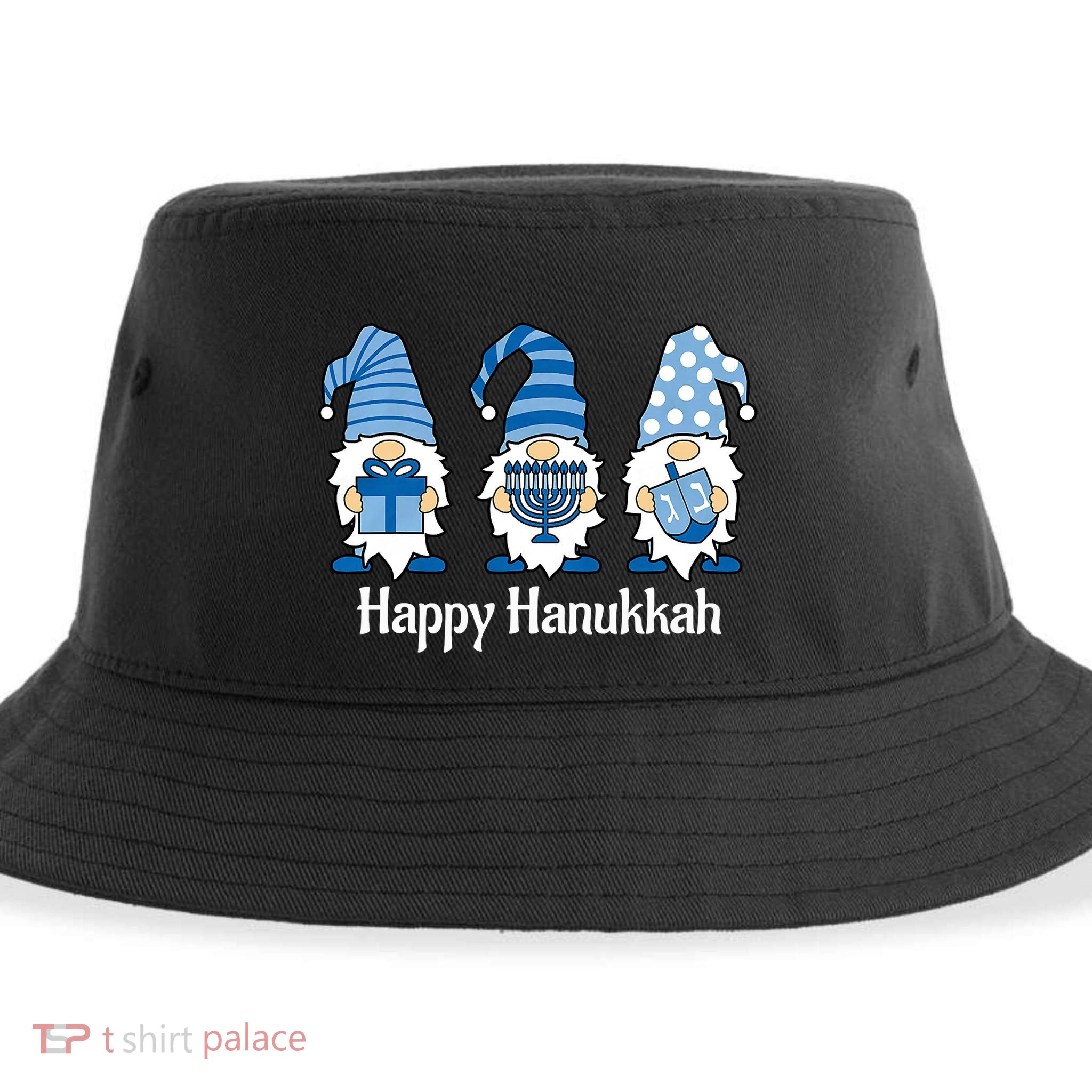 Happy Chrismukkah Gnomies Funny Hanukkah And Christmas Sustainable Bucket Hat