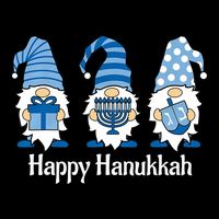 Happy Chrismukkah Gnomies Funny Hanukkah And Christmas Short Acrylic Beanie