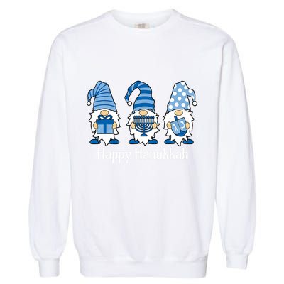Happy Chrismukkah Gnomies Funny Hanukkah And Christmas Garment-Dyed Sweatshirt