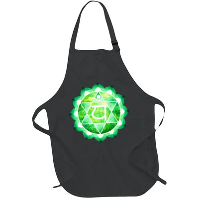 Heart Chakra Green Watercolor Lotus Mandala Yoga OM Apron