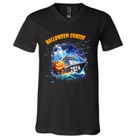 Halloween Cruise Ghost 2024 Matching Family Boo Cruise Squad V-Neck T-Shirt