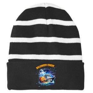 Halloween Cruise Ghost 2024 Matching Family Boo Cruise Squad Striped Beanie with Solid Band