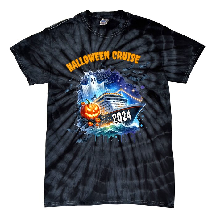 Halloween Cruise Ghost 2024 Matching Family Boo Cruise Squad Tie-Dye T-Shirt