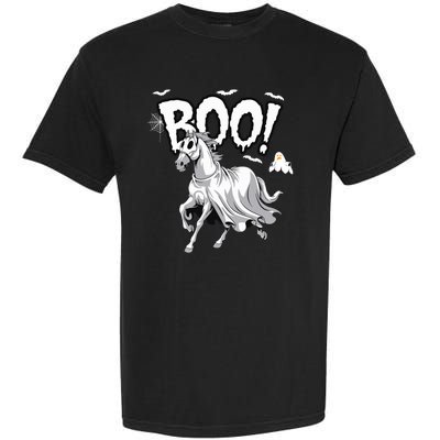 Horse Cosplay Ghost Boo Horse Ghost Halloween Garment-Dyed Heavyweight T-Shirt