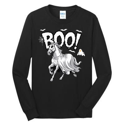 Horse Cosplay Ghost Boo Horse Ghost Halloween Tall Long Sleeve T-Shirt