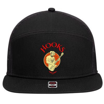 Hooks Cow & Guitar 7 Panel Mesh Trucker Snapback Hat