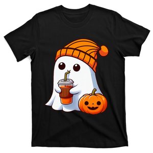 Halloween Costume Ghost Drinking Pumpkin T-Shirt