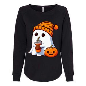 Halloween Costume Ghost Drinking Pumpkin Womens California Wash Sweatshirt