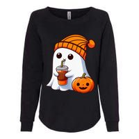 Halloween Costume Ghost Drinking Pumpkin Womens California Wash Sweatshirt