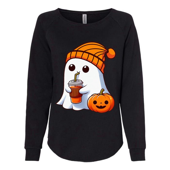 Halloween Costume Ghost Drinking Pumpkin Womens California Wash Sweatshirt