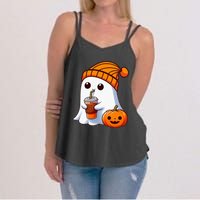 Halloween Costume Ghost Drinking Pumpkin Women's Strappy Tank