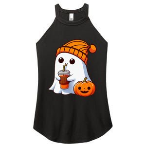 Halloween Costume Ghost Drinking Pumpkin Women's Perfect Tri Rocker Tank