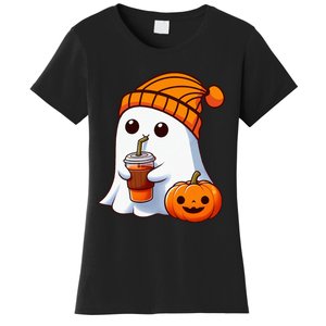 Halloween Costume Ghost Drinking Pumpkin Women's T-Shirt