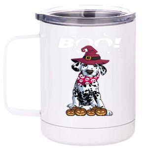 Halloween Costume Great Gift Dalmatian Witch Halloween Pumpkin Great Gift 12 oz Stainless Steel Tumbler Cup