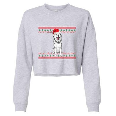 Husky Christmas Gift Cropped Pullover Crew